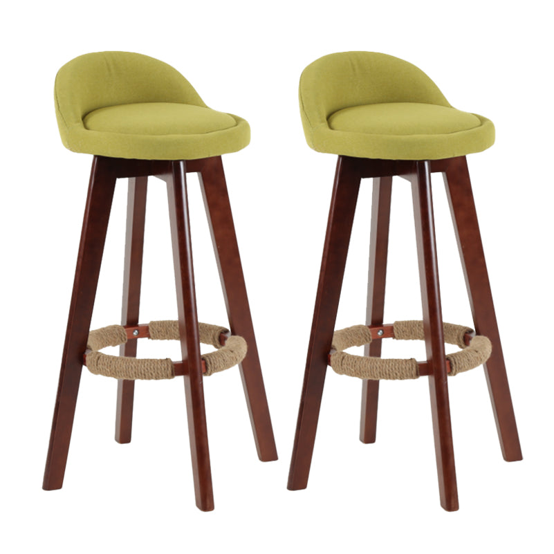 Tabouret de comptoir rotatif à dossier moderne, barre de ménage en bois avec coussin