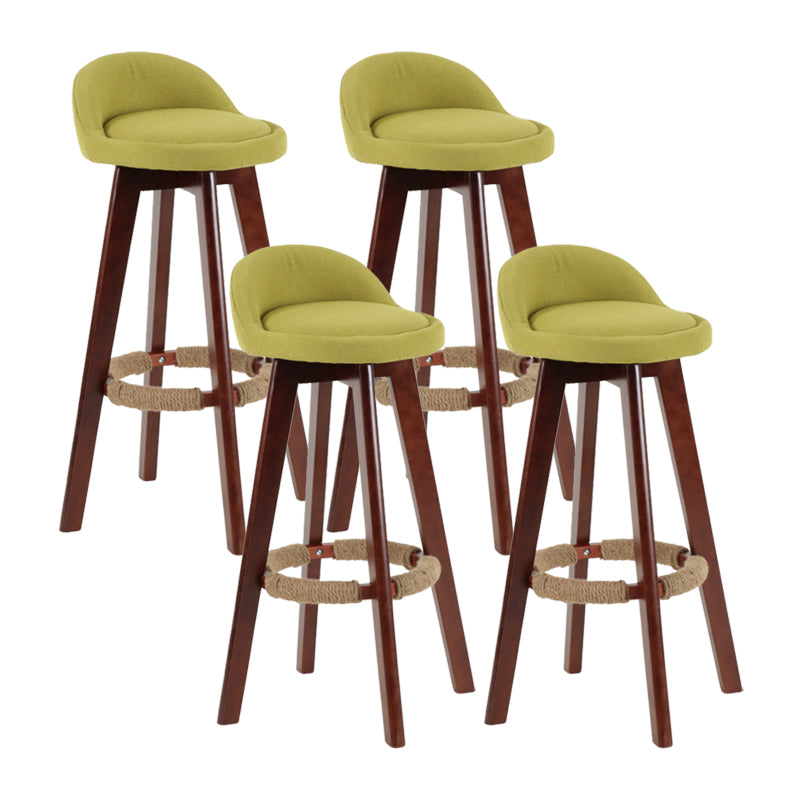 Tabouret de comptoir rotatif à dossier moderne, barre de ménage en bois avec coussin