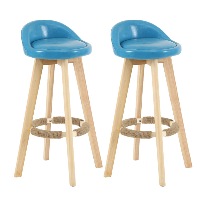 Tabouret de comptoir rotatif à dossier moderne, barre de ménage en bois avec coussin