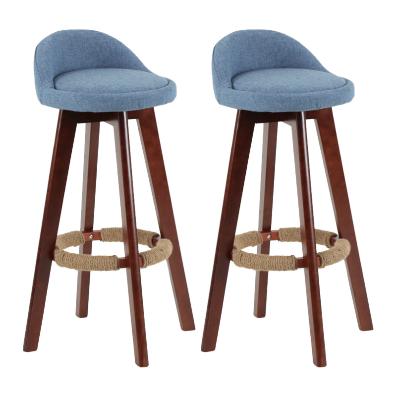 Tabouret de comptoir rotatif à dossier moderne, barre de ménage en bois avec coussin