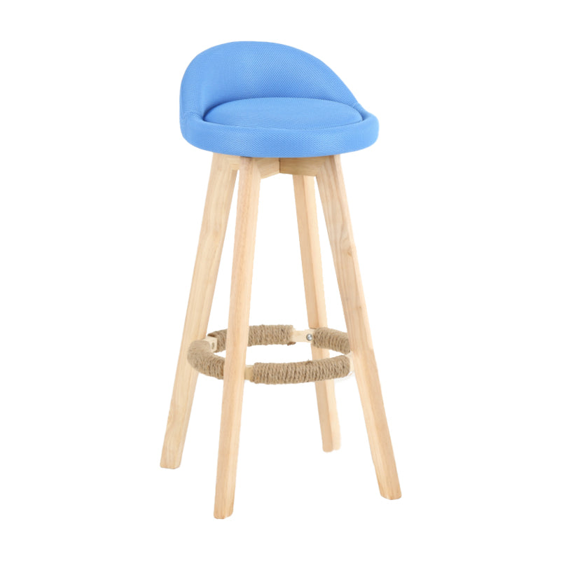 Tabouret de comptoir rotatif à dossier moderne, barre de ménage en bois avec coussin