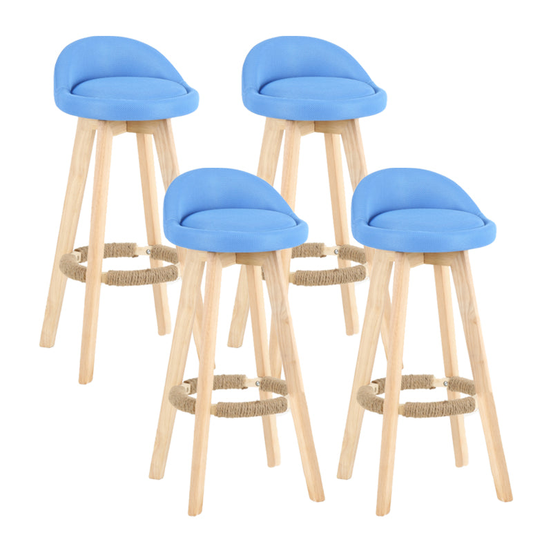 Tabouret de comptoir rotatif à dossier moderne, barre de ménage en bois avec coussin