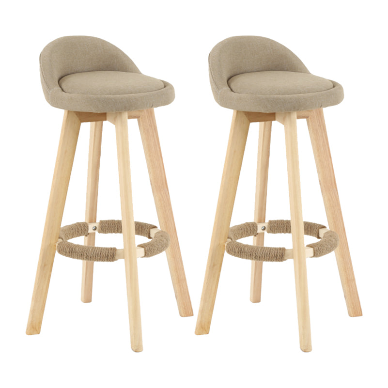 Tabouret de comptoir rotatif à dossier moderne, barre de ménage en bois avec coussin