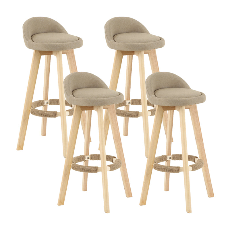 Tabouret de comptoir rotatif à dossier moderne, barre de ménage en bois avec coussin