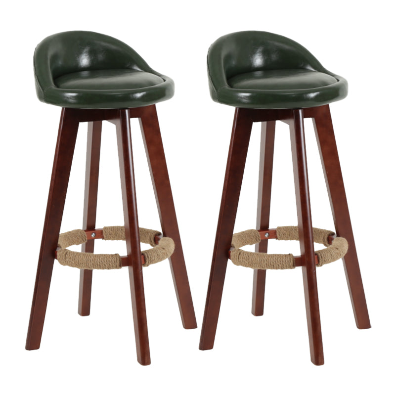 Tabouret de comptoir rotatif à dossier moderne, barre de ménage en bois avec coussin