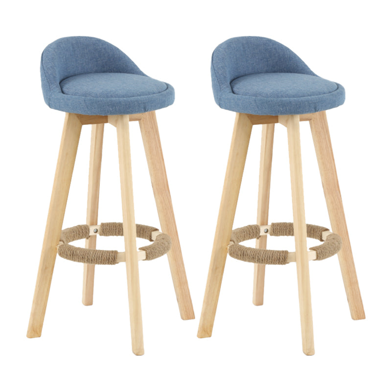 Tabouret de comptoir rotatif à dossier moderne, barre de ménage en bois avec coussin