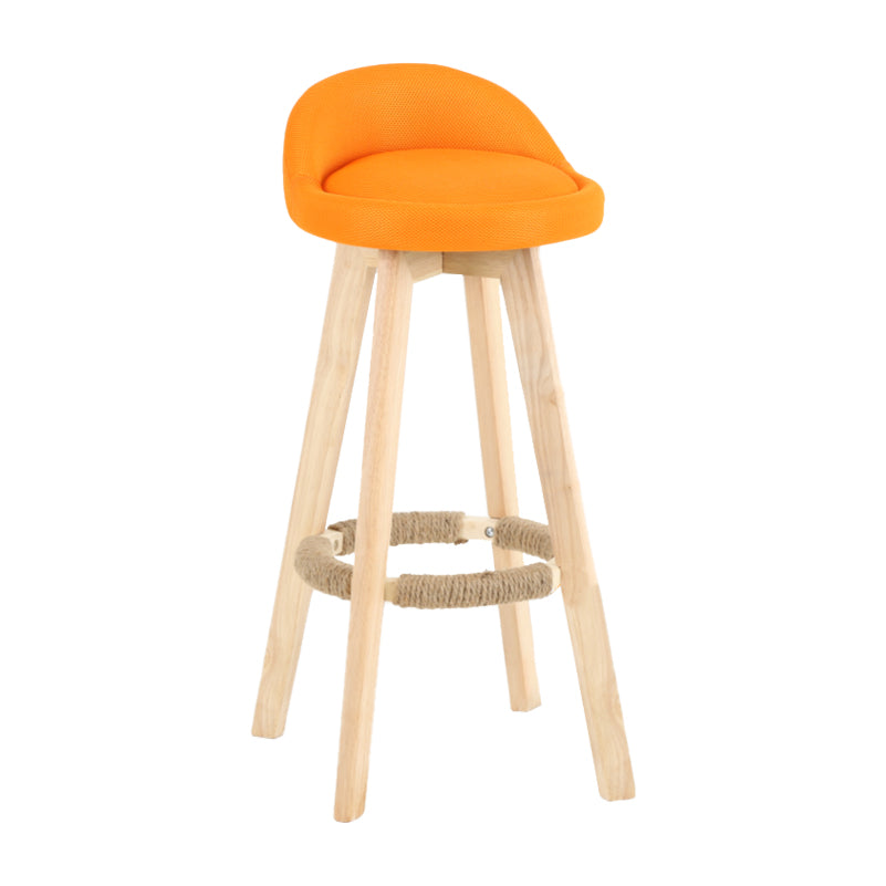 Tabouret de comptoir rotatif à dossier moderne, barre de ménage en bois avec coussin