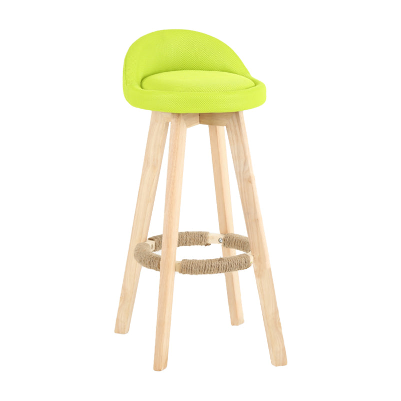 Tabouret de comptoir rotatif à dossier moderne, barre de ménage en bois avec coussin