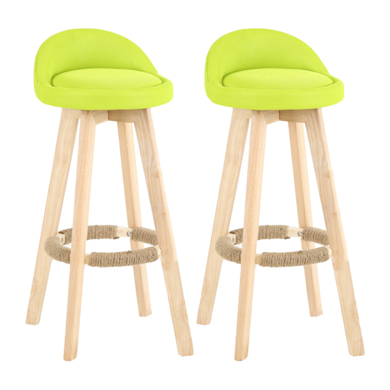 Tabouret de comptoir rotatif à dossier moderne, barre de ménage en bois avec coussin