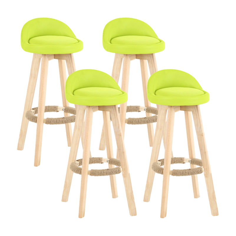Tabouret de comptoir rotatif à dossier moderne, barre de ménage en bois avec coussin