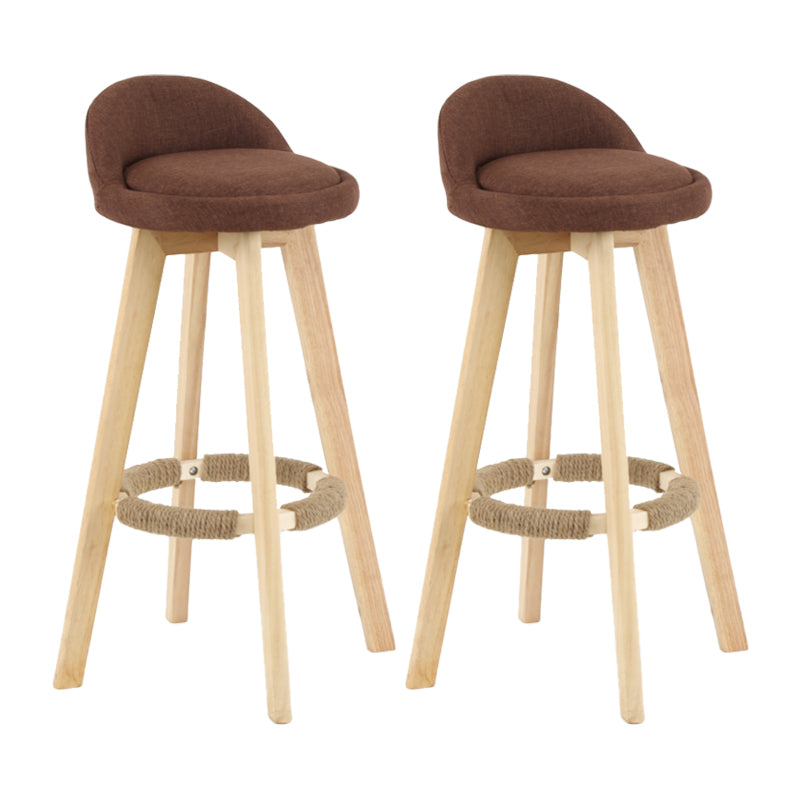 Tabouret de comptoir rotatif à dossier moderne, barre de ménage en bois avec coussin