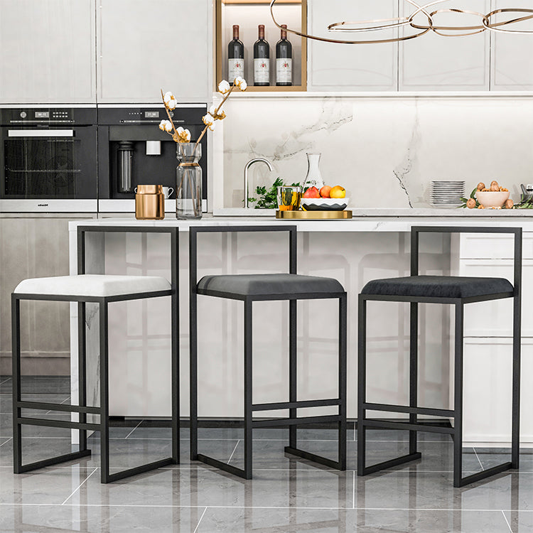 Taburetes de mostrador modernos, taburete de bar interior de madera sin brazos con reposapiés