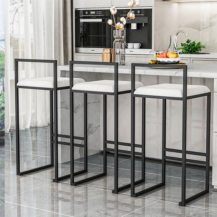 Taburetes de mostrador modernos, taburete de bar interior de madera sin brazos con reposapiés