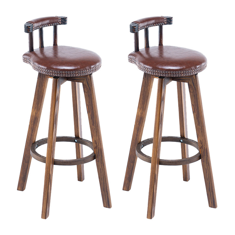 Taburete de bar sin brazos con respaldo moderno, taburete de bar para el hogar, de madera, con cojín y Pedal