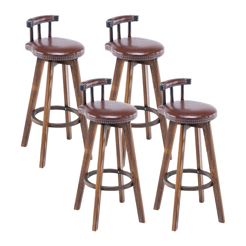 Taburete de bar sin brazos con respaldo moderno, taburete de bar para el hogar, de madera, con cojín y Pedal