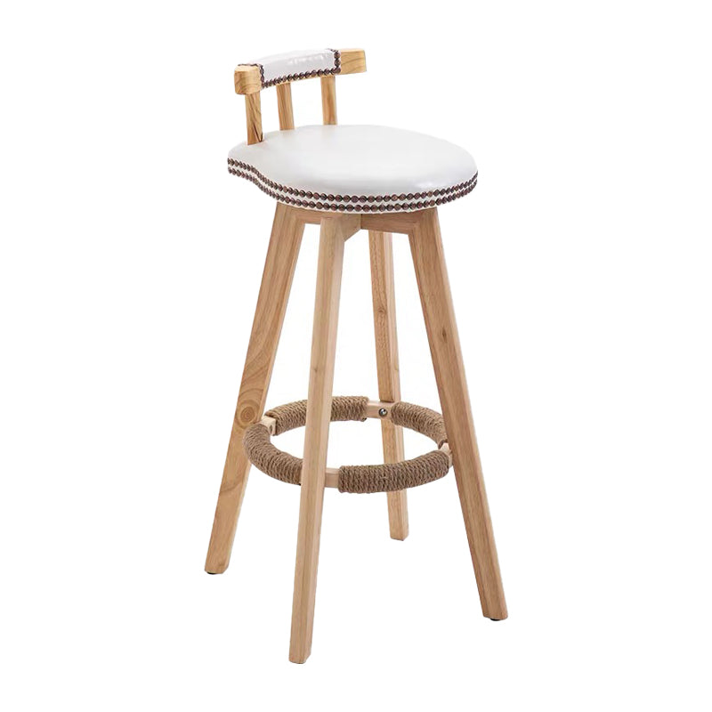 Moderner, armloser Thekenhocker aus Holz mit Rückenlehne, Barhocker für den Haushalt, mit Kissen und Pedal
