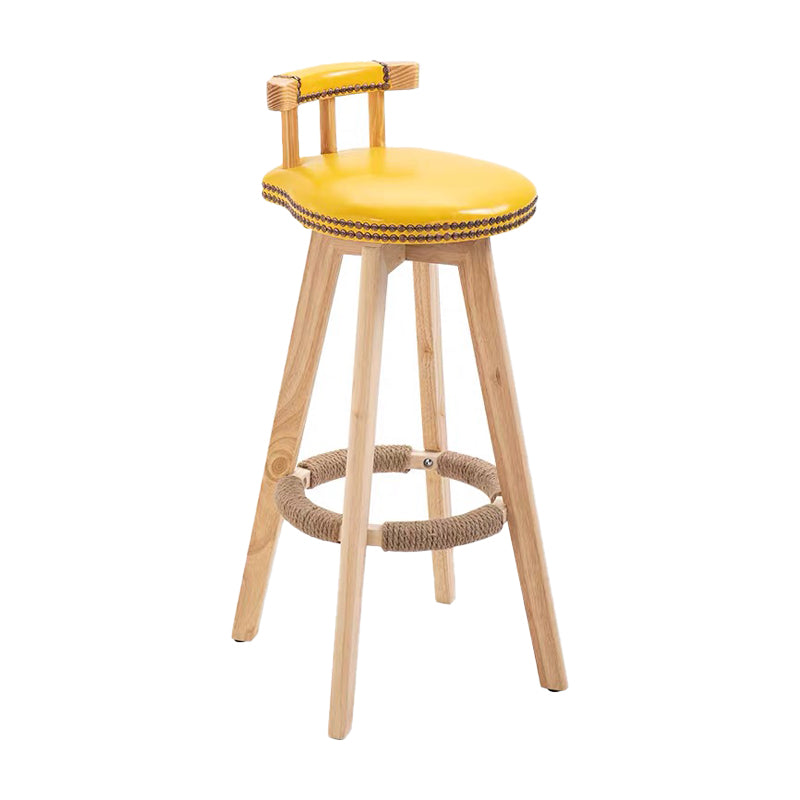 Taburete de bar sin brazos con respaldo moderno, taburete de bar para el hogar, de madera, con cojín y Pedal