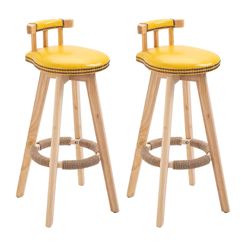 Taburete de bar sin brazos con respaldo moderno, taburete de bar para el hogar, de madera, con cojín y Pedal