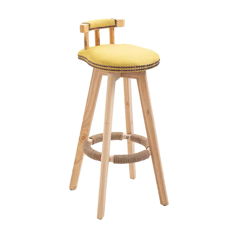 Moderner, armloser Thekenhocker aus Holz mit Rückenlehne, Barhocker für den Haushalt, mit Kissen und Pedal
