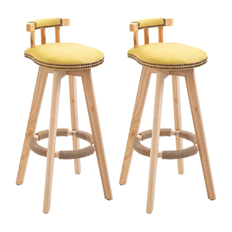 Taburete de bar sin brazos con respaldo moderno, taburete de bar para el hogar, de madera, con cojín y Pedal