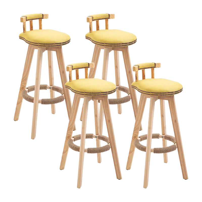 Taburete de bar sin brazos con respaldo moderno, taburete de bar para el hogar, de madera, con cojín y Pedal