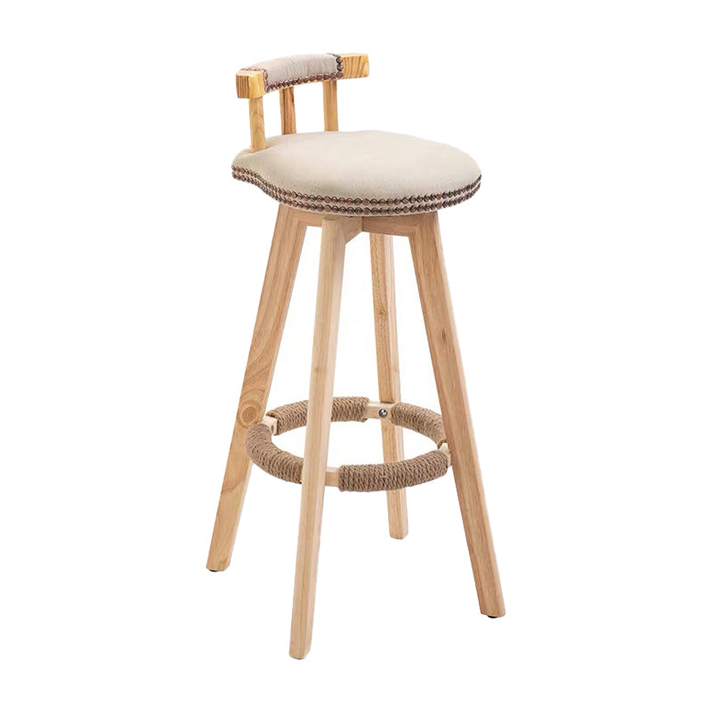 Taburete de bar sin brazos con respaldo moderno, taburete de bar para el hogar, de madera, con cojín y Pedal