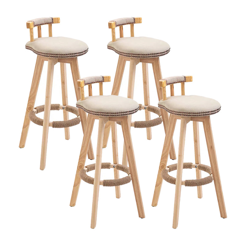 Taburete de bar sin brazos con respaldo moderno, taburete de bar para el hogar, de madera, con cojín y Pedal
