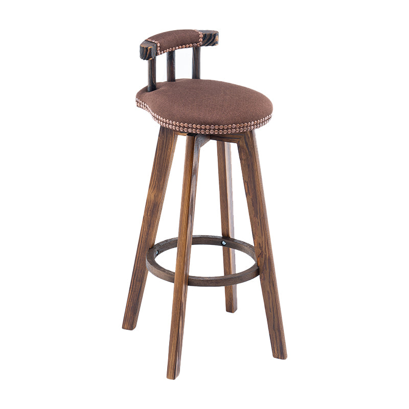 Taburete de bar sin brazos con respaldo moderno, taburete de bar para el hogar, de madera, con cojín y Pedal