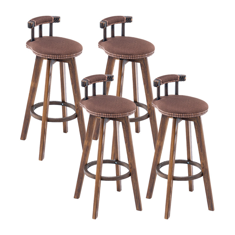 Taburete de bar sin brazos con respaldo moderno, taburete de bar para el hogar, de madera, con cojín y Pedal