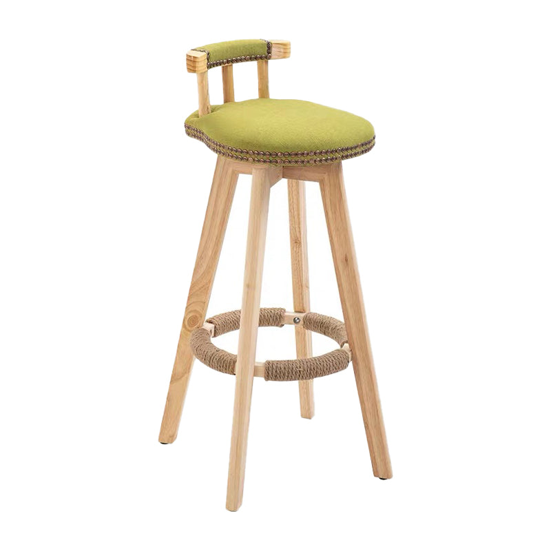 Moderner, armloser Thekenhocker aus Holz mit Rückenlehne, Barhocker für den Haushalt, mit Kissen und Pedal