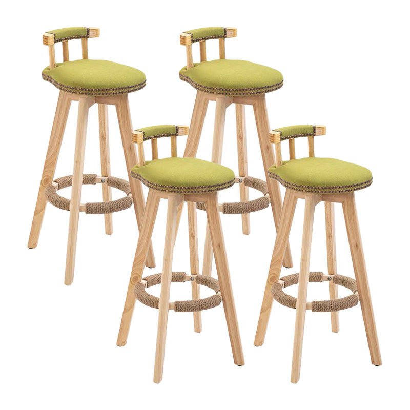 Taburete de bar sin brazos con respaldo moderno, taburete de bar para el hogar, de madera, con cojín y Pedal