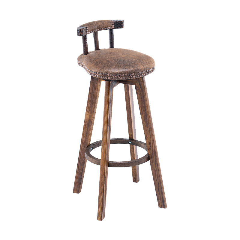 Taburete de bar sin brazos con respaldo moderno, taburete de bar para el hogar, de madera, con cojín y Pedal