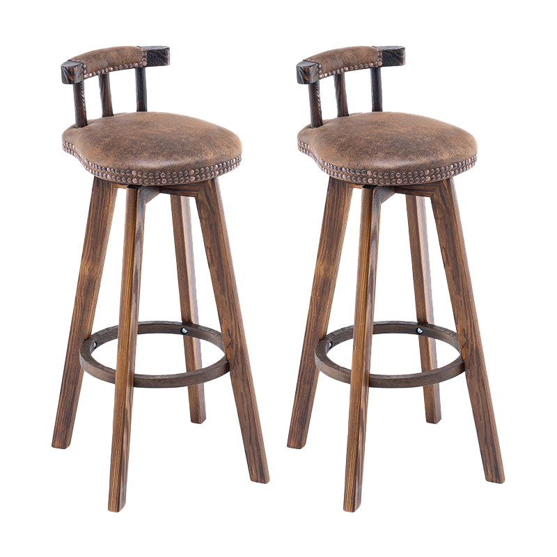 Taburete de bar sin brazos con respaldo moderno, taburete de bar para el hogar, de madera, con cojín y Pedal