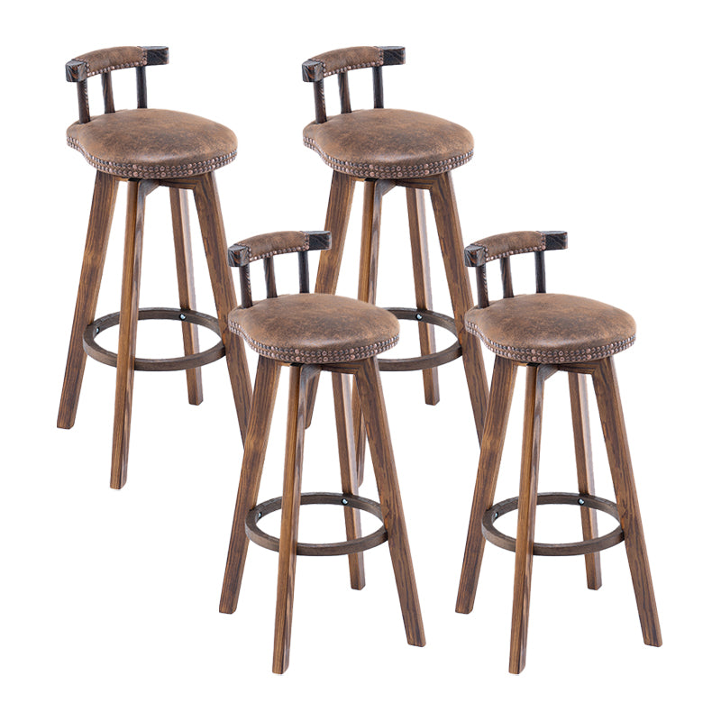 Taburete de bar sin brazos con respaldo moderno, taburete de bar para el hogar, de madera, con cojín y Pedal