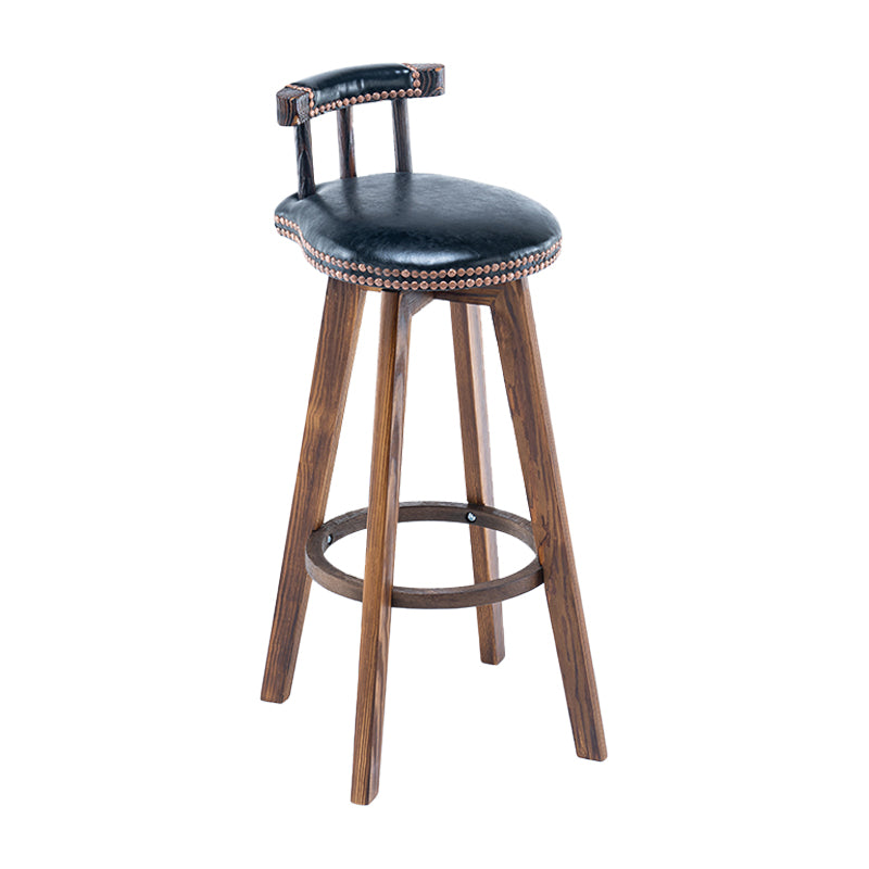 Taburete de bar sin brazos con respaldo moderno, taburete de bar para el hogar, de madera, con cojín y Pedal