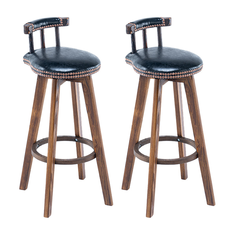 Taburete de bar sin brazos con respaldo moderno, taburete de bar para el hogar, de madera, con cojín y Pedal