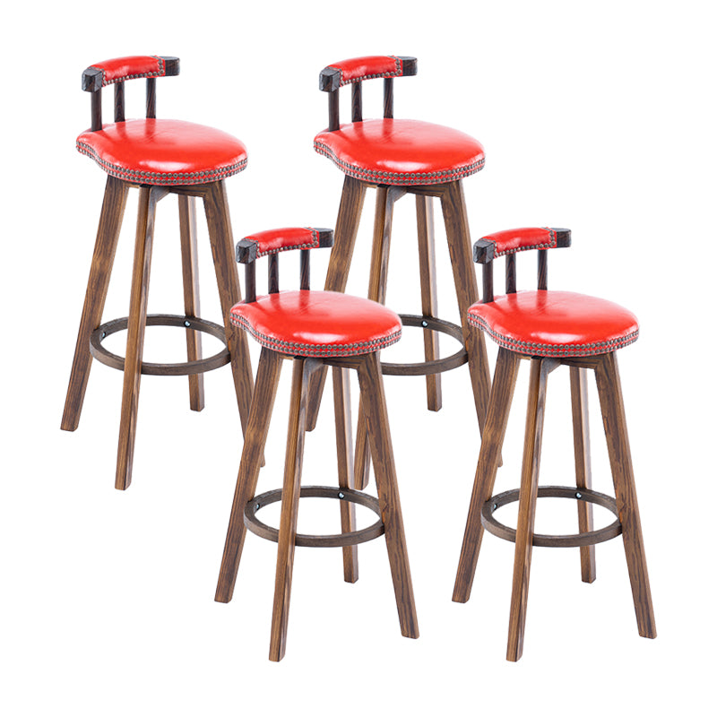 Taburete de bar sin brazos con respaldo moderno, taburete de bar para el hogar, de madera, con cojín y Pedal
