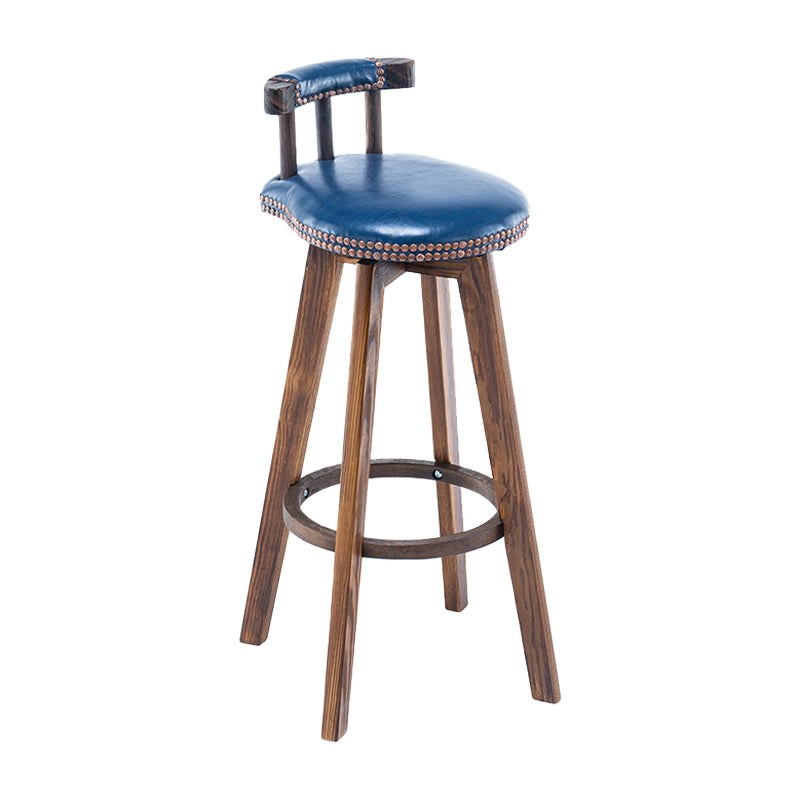 Taburete de bar sin brazos con respaldo moderno, taburete de bar para el hogar, de madera, con cojín y Pedal