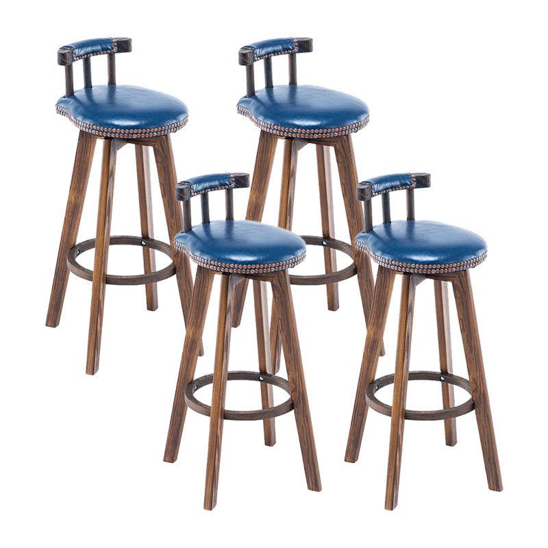 Taburete de bar sin brazos con respaldo moderno, taburete de bar para el hogar, de madera, con cojín y Pedal