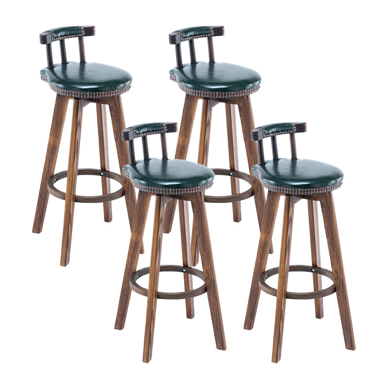 Taburete de bar sin brazos con respaldo moderno, taburete de bar para el hogar, de madera, con cojín y Pedal