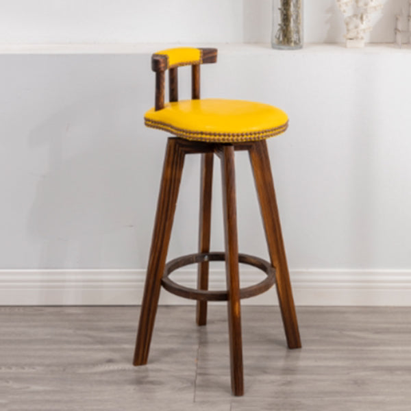 Taburete de bar sin brazos con respaldo moderno, taburete de bar para el hogar, de madera, con cojín y Pedal
