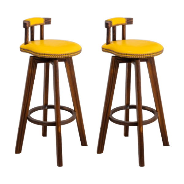 Taburete de bar sin brazos con respaldo moderno, taburete de bar para el hogar, de madera, con cojín y Pedal