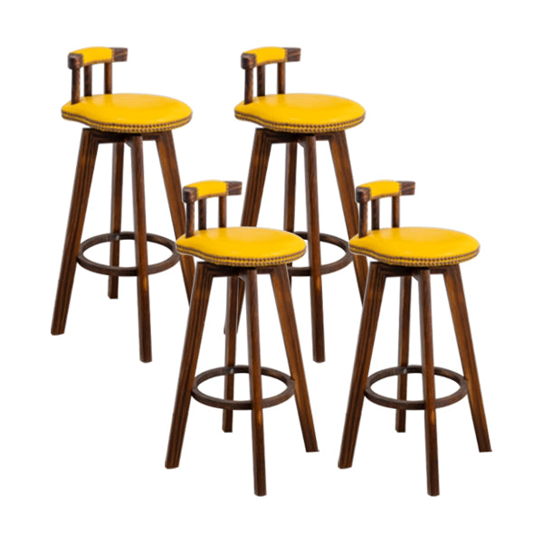 Taburete de bar sin brazos con respaldo moderno, taburete de bar para el hogar, de madera, con cojín y Pedal