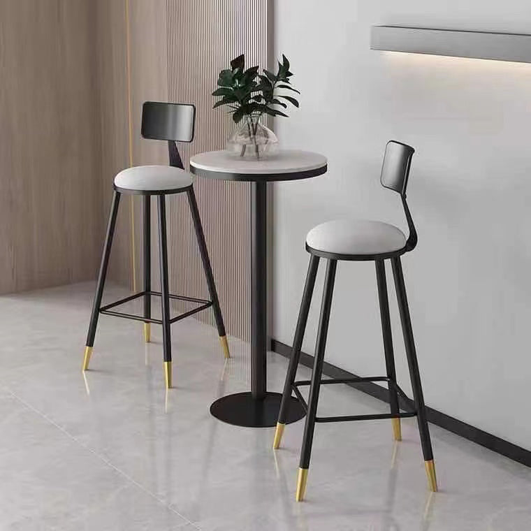 Taburetes de bar contemporáneos, taburete de bar interior tapizado sin brazos, base de acero inoxidable