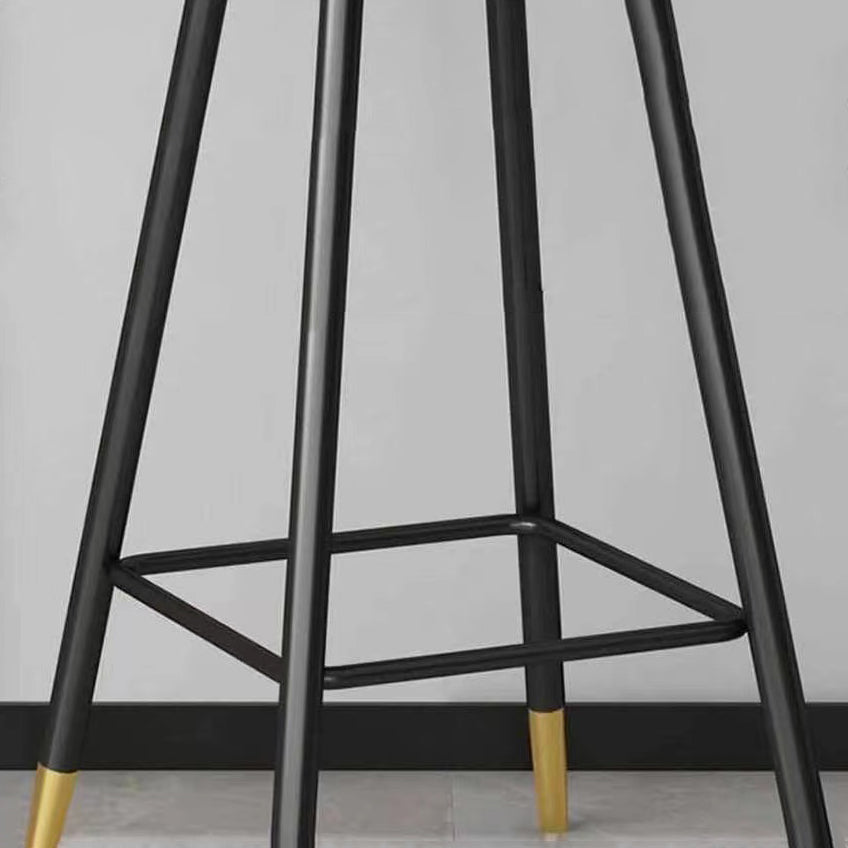 Taburetes de bar contemporáneos, taburete de bar interior tapizado sin brazos, base de acero inoxidable