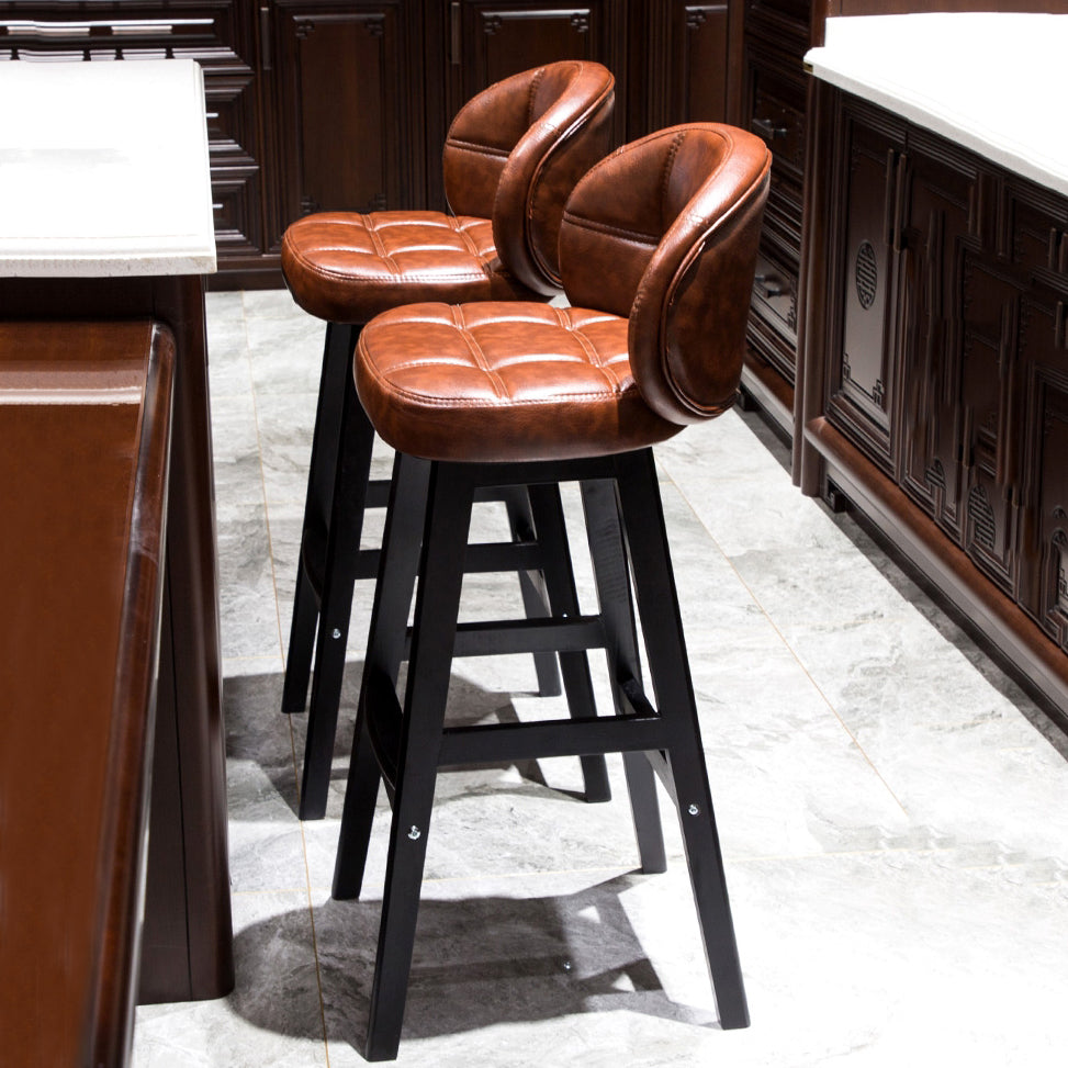 Taburete de bar sin brazos moderno, taburete de bar de madera para el hogar con cojín