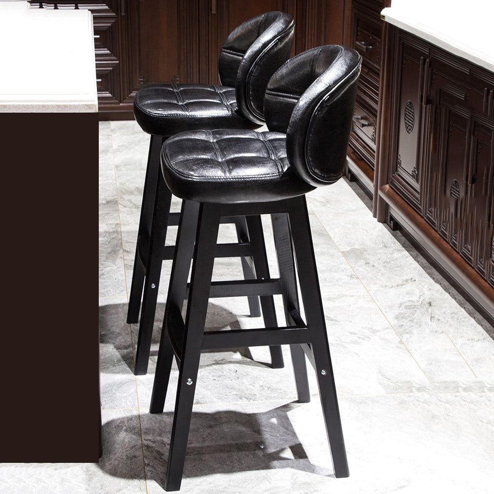 Taburete de bar sin brazos moderno, taburete de bar de madera para el hogar con cojín