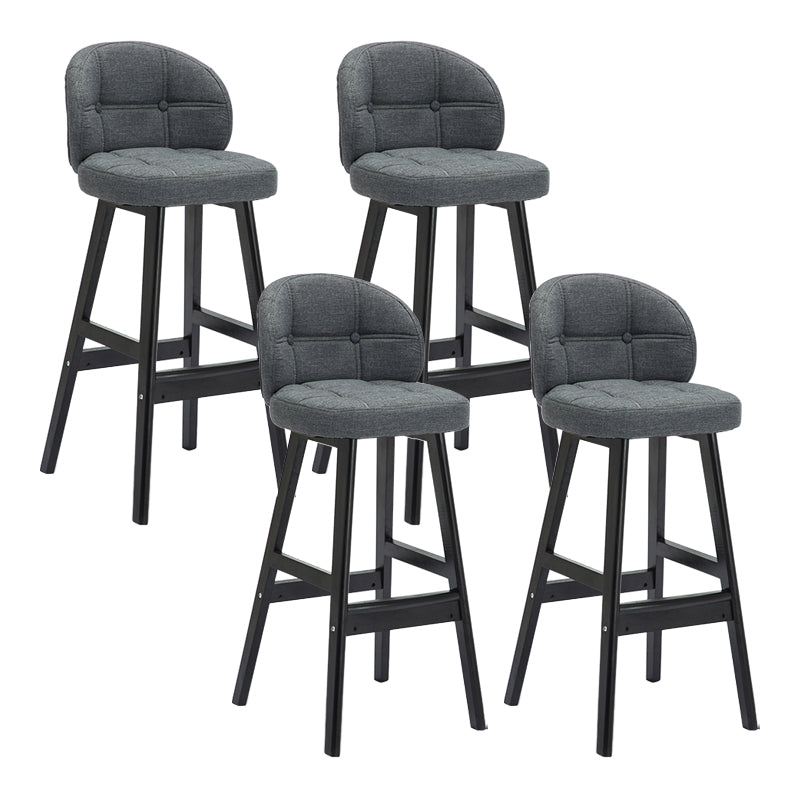 Taburete de bar sin brazos moderno, taburete de bar de madera para el hogar con cojín