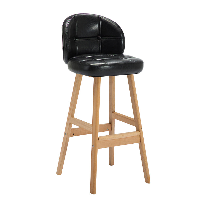 Taburete de bar sin brazos moderno, taburete de bar de madera para el hogar con cojín