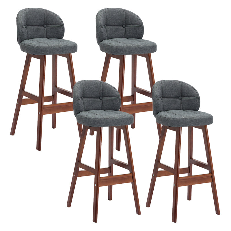 Taburete de bar sin brazos moderno, taburete de bar de madera para el hogar con cojín